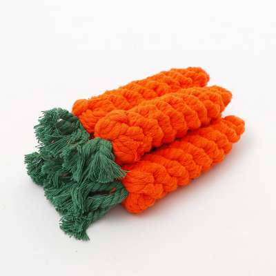 Dog Teeth Cleaning Toy Durable Interactive Pet Dog Toys Chew Cotton Rope Carrot Toy Puppy Dog