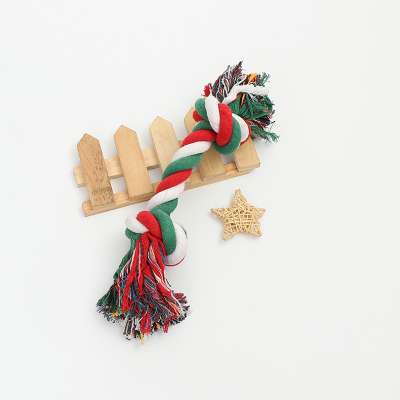 Christmas series durable rope ball set pet dog toys